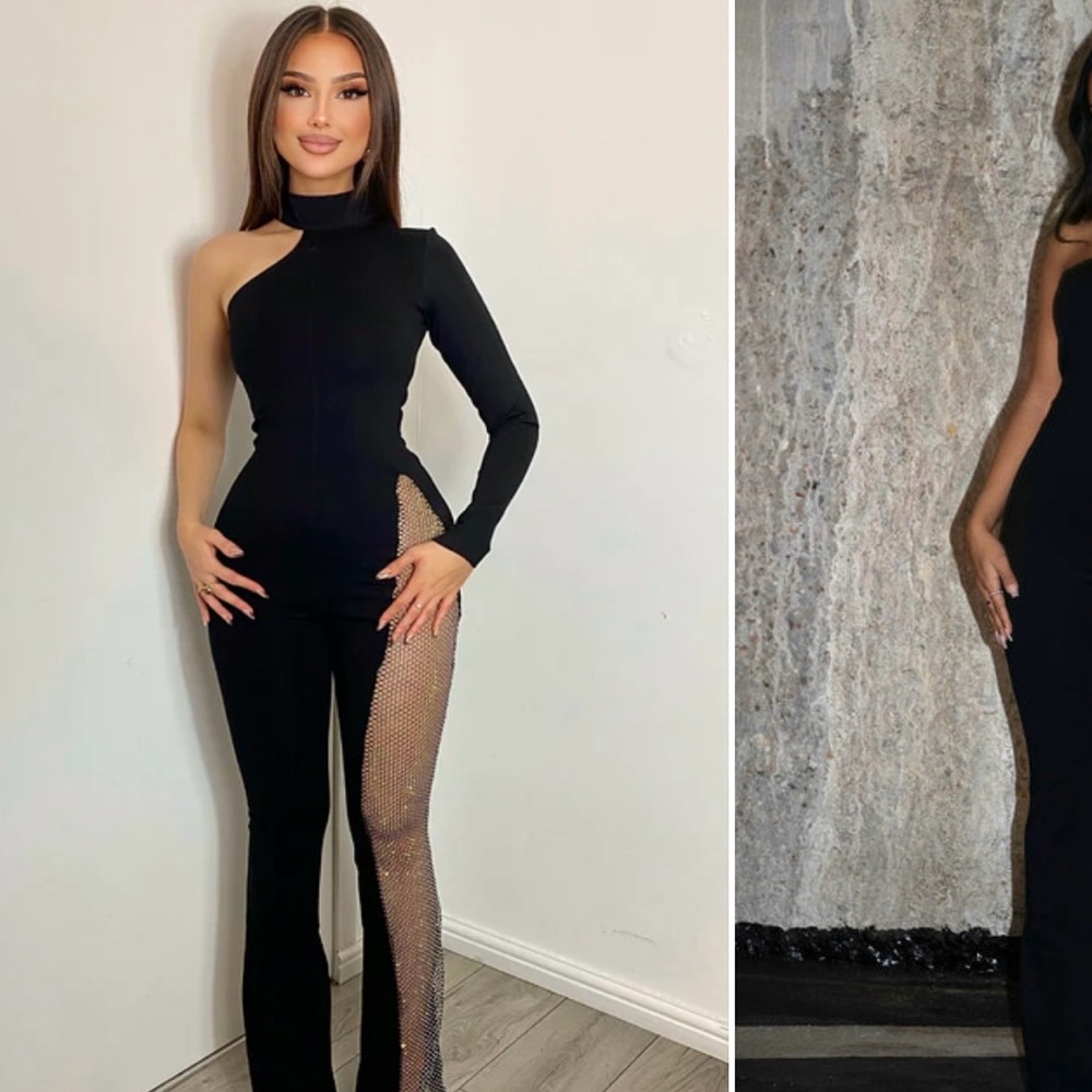 Fashion nova rhinestone jumpsuit